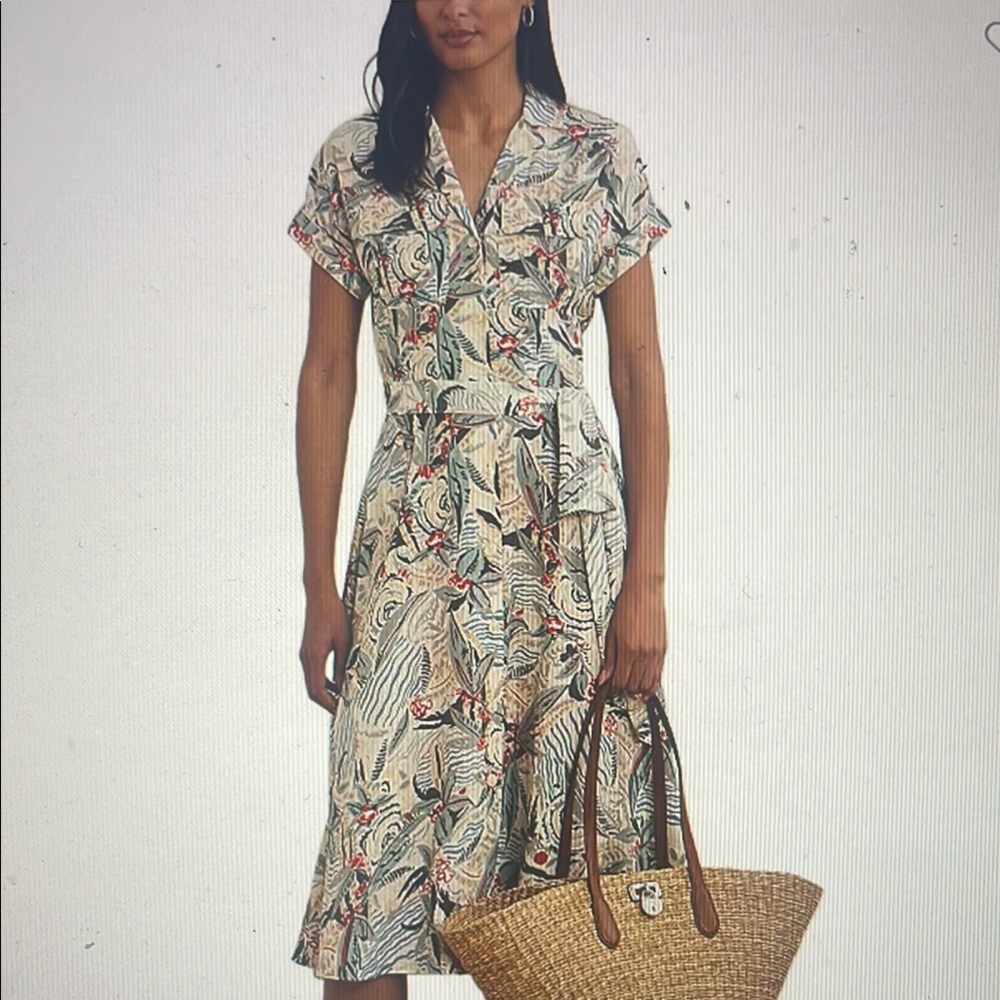 Lauren Ralph Lauren Cream Tie Front Shirtdress